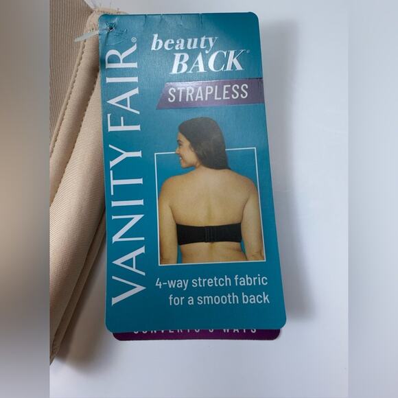 NWT Vanity Fair Beauty Back Underwire Smoothing Strapless Bra Beige Size 42D - Picture 4 of 8